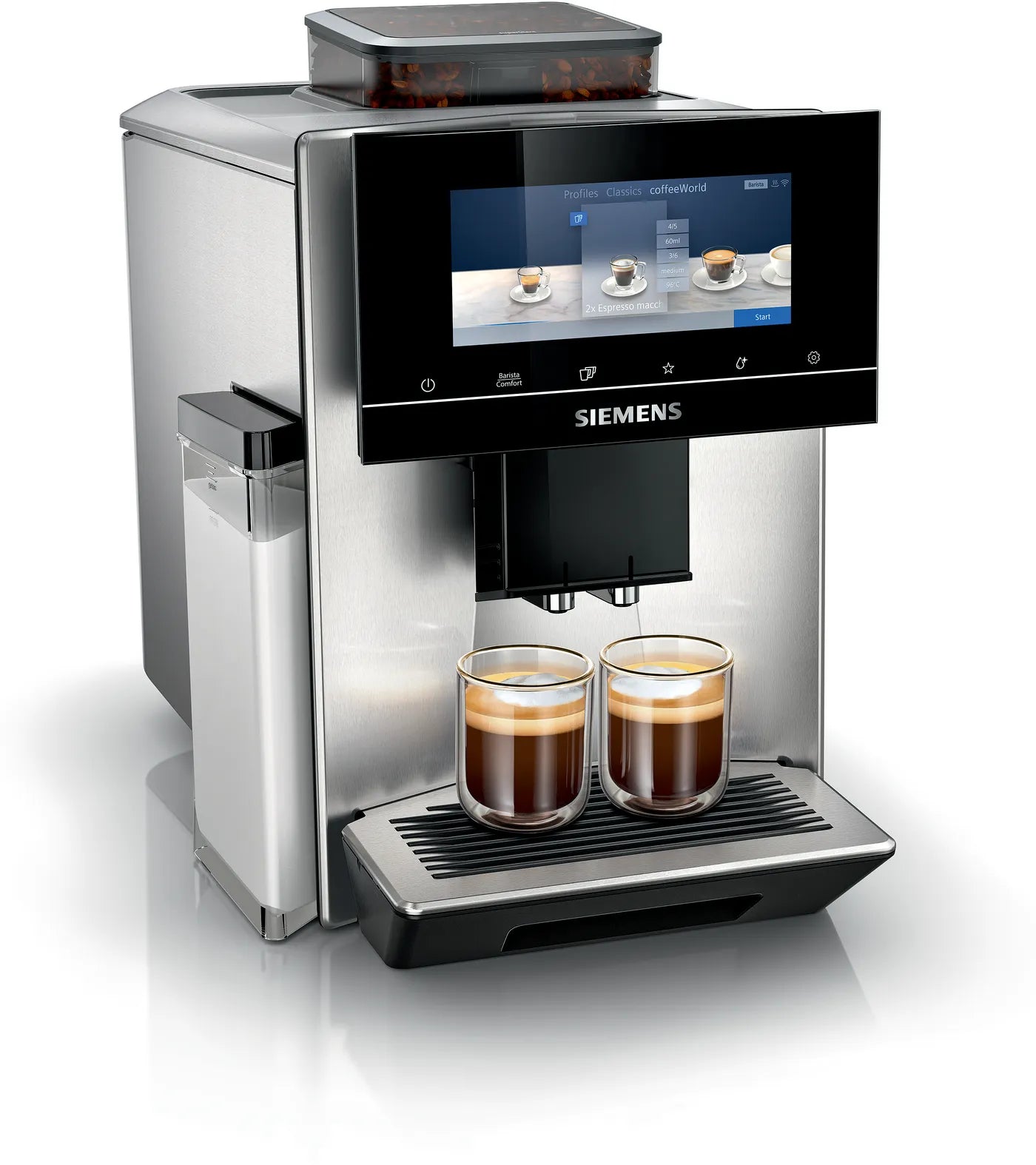 Siemens EQ900 TQ903R03 Edelstahl Kaffeevollautomat Mit Geräuscharmem Mahlwerk Und Getränkeeinstellungen