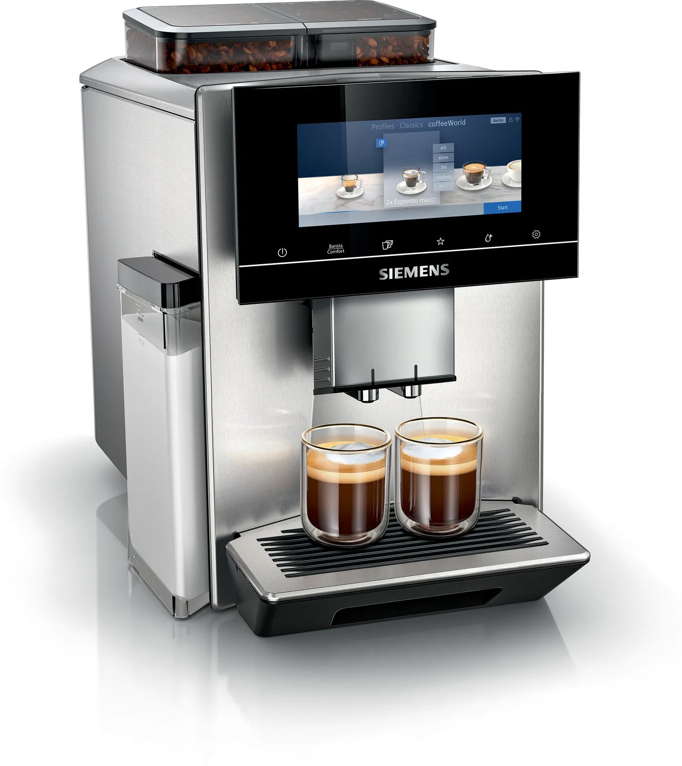 Siemens EQ.900 Dual Bean Kaffeevollautomat Edelstahl TQ907R03 2 Bohnenbehälter 2 Leise Mahlwerke