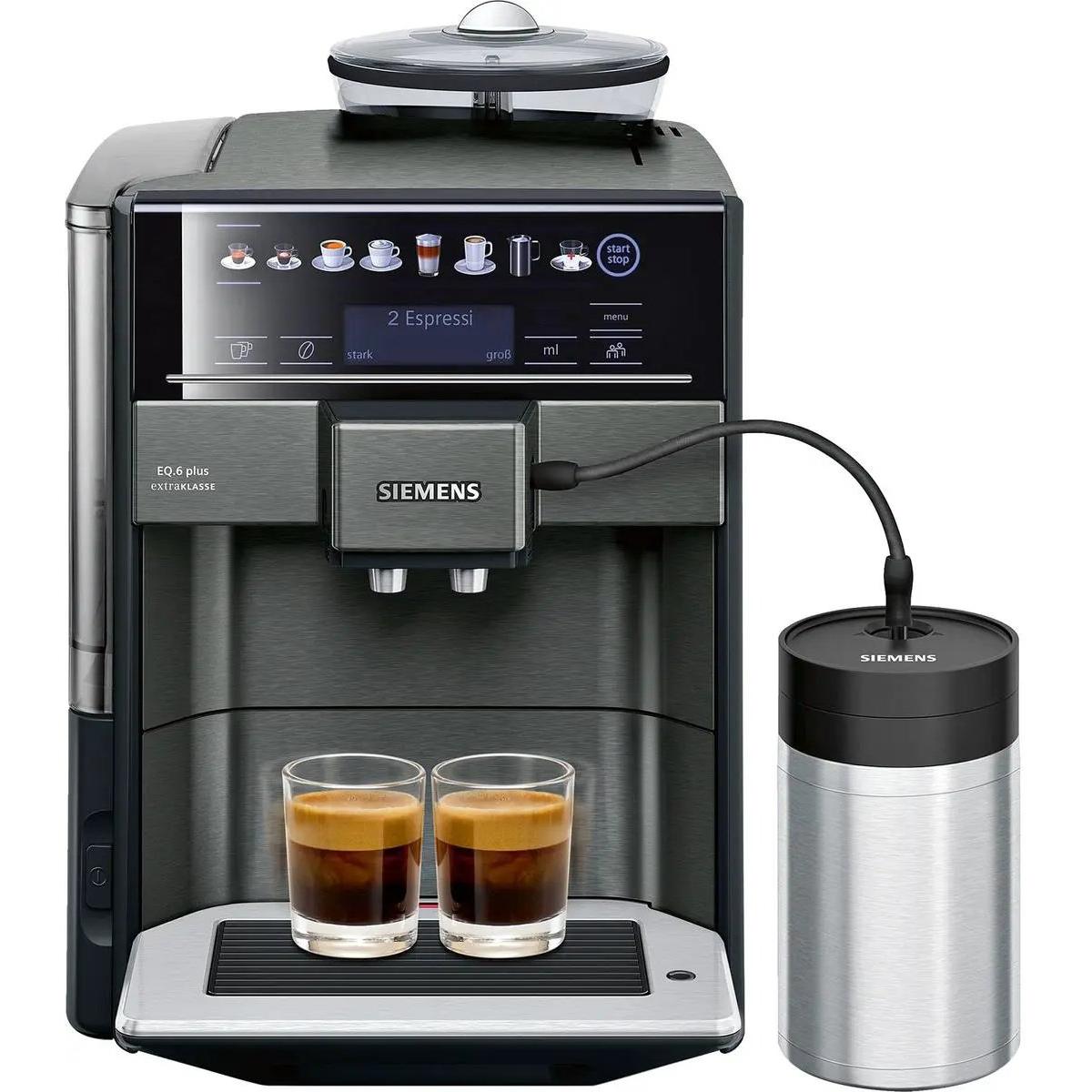 Siemens Coffee Machine EQ.6 Plus TE657F09DE Dark Inox 1500W TFT Display by Siemens
