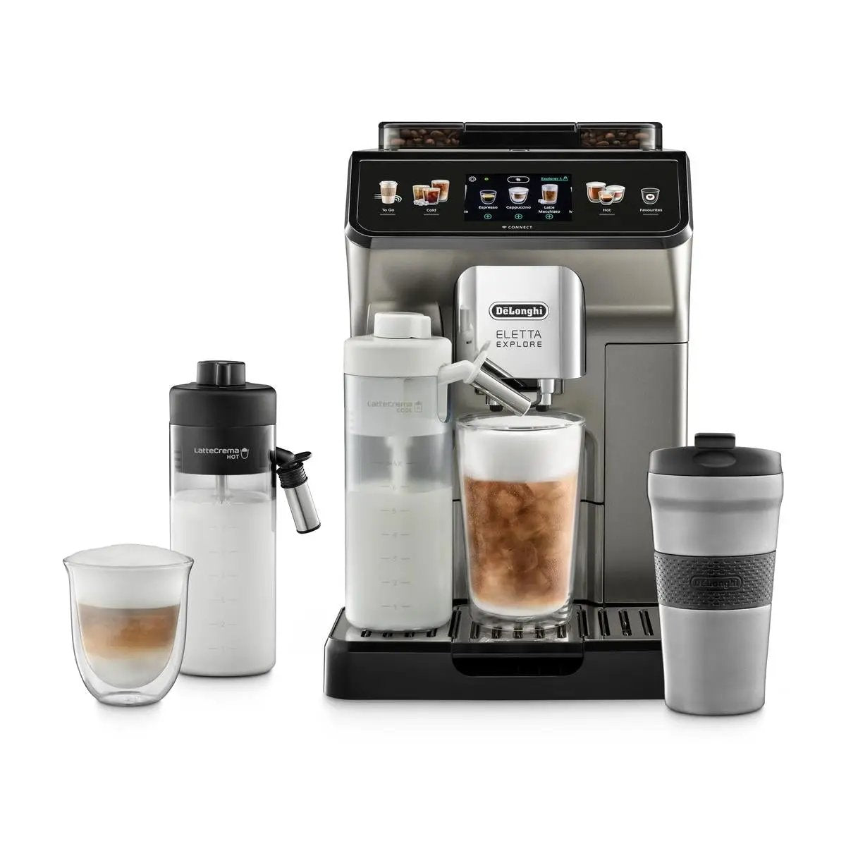 De'Longhi Coffee Machine ECAM 450.86.T Cold Brew & Hot Milk Froth Black by De'Longhi