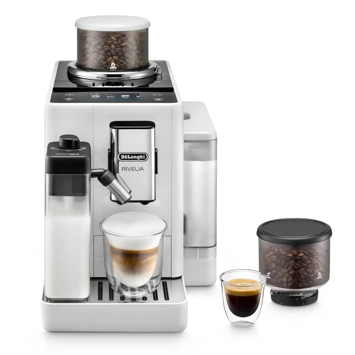 DeLonghi Coffee Machine Rivelia EXAM440.55.W Bean to Cup White by De'Longhi
