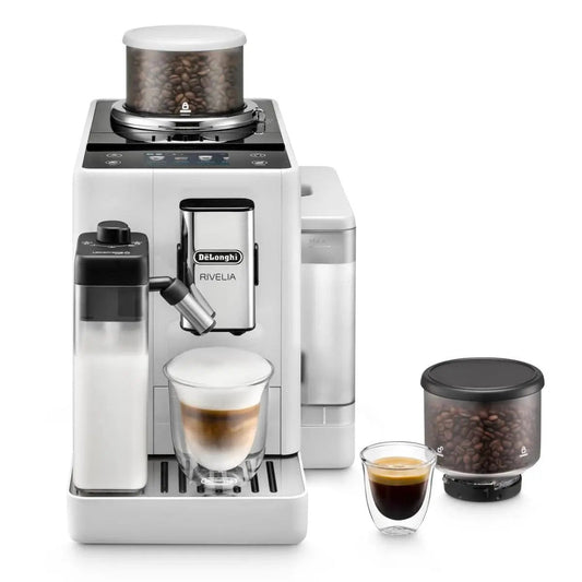 DeLonghi Coffee Machine Rivelia EXAM440.55.W Bean to Cup White by De'Longhi