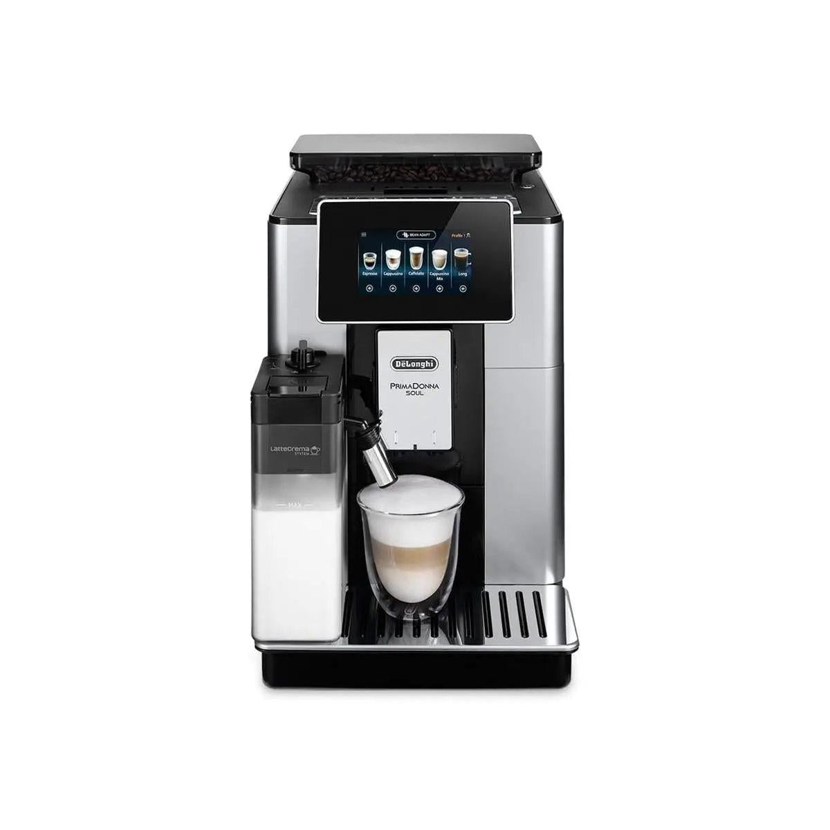 DeLonghi Bean-to-Cup Coffee Machine ECAM610.55.SB PrimaDonna Soul Black and Silver by De'Longhi