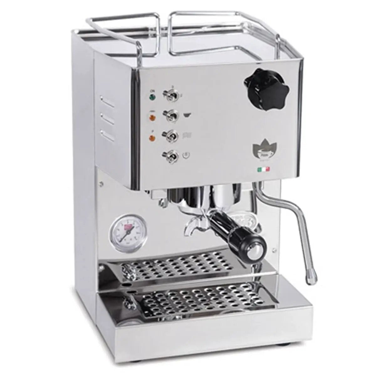 Quick Mill Espresso Machine 04100 Pippa Stainless Steel Black Wood by Quick Mill