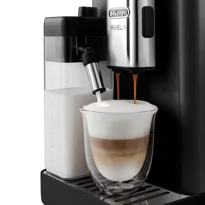 De'Longhi Rivelia LatteCrema Onyx Black Vollautomatische Espressomaschine EXAM440.55.B