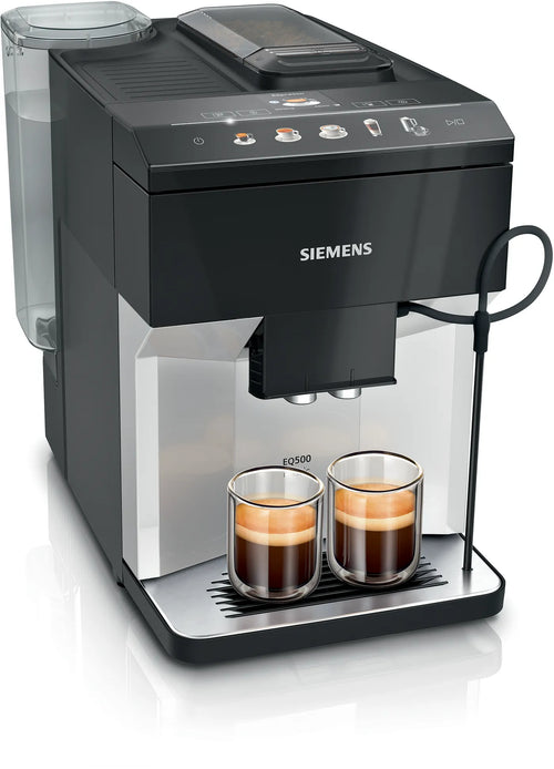 Siemens EQ 500 Classic Kaffeevollautomat TP511R01 Daylight Silver Piano Black Mit Touchscreen Display