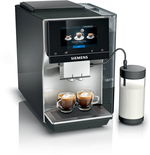 Siemens EQ.700 Classic Kaffeevollautomat TP715R07 Silber Metallic Mit Mahlwerk Und Automatischem Reinigungsprogramm