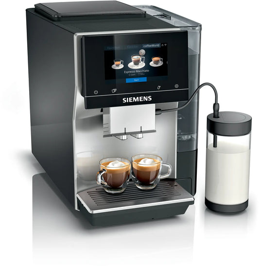 Siemens EQ.700 Classic Kaffeevollautomat TP715R07 Silber Metallic Mit Mahlwerk Und Automatischem Reinigungsprogramm