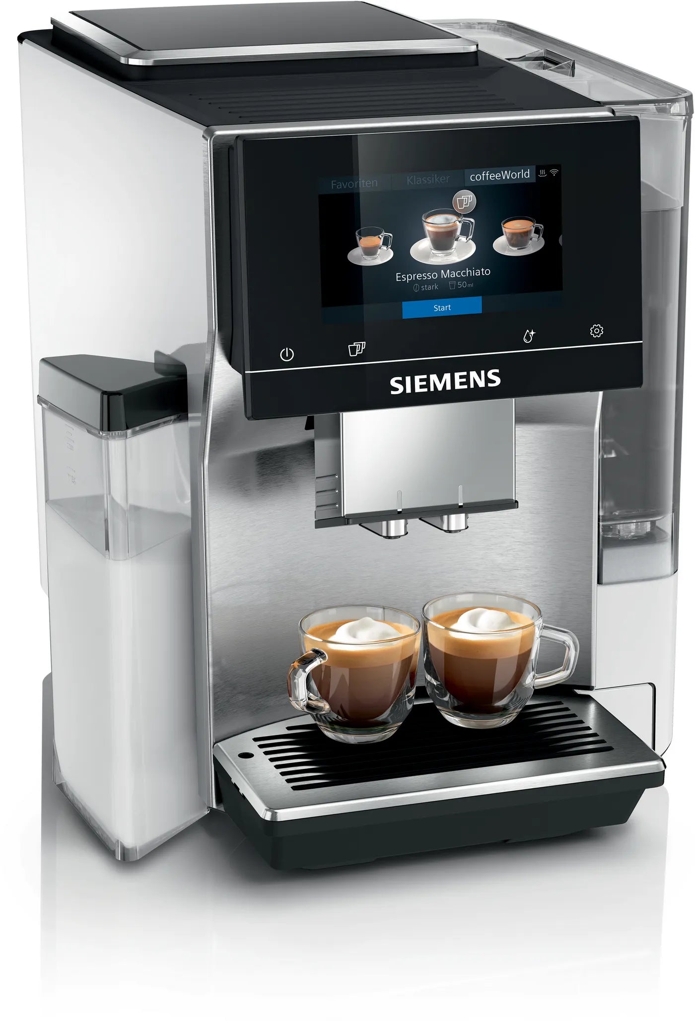Siemens EQ700 Integral Kaffeevollautomat Edelstahl TQ715R03 Mit Bohnenbehälter Und Milchschaumfunktion