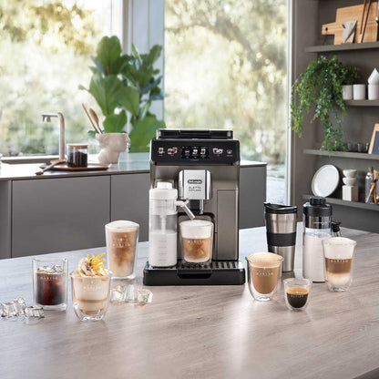 De'Longhi Eletta Explore Titanium Kaffeevollautomat ECAM450.86.T Mit Cold Brew System Milchaufschäumer
