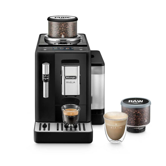 De'Longhi Rivelia Onyx Black Vollautomatische Espressomaschine Mit Bean-Wechselsystem Und Mahlwerk