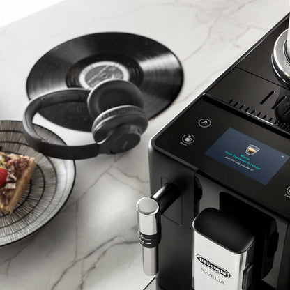 De'Longhi Rivelia Onyx Black Vollautomatische Espressomaschine Mit Bean-Wechselsystem Und Mahlwerk