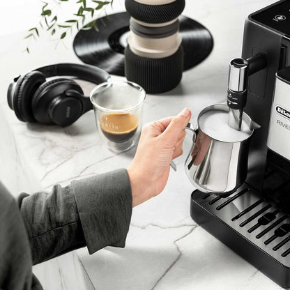 De'Longhi Rivelia Onyx Black Vollautomatische Espressomaschine Mit Bean-Wechselsystem Und Mahlwerk