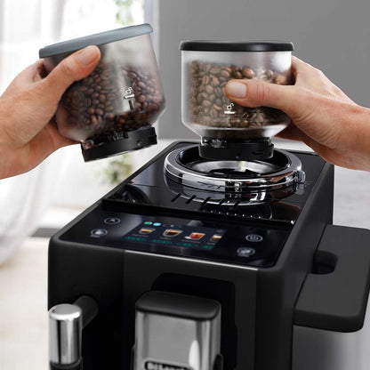 De'Longhi Rivelia Onyx Black Vollautomatische Espressomaschine Mit Bean-Wechselsystem Und Mahlwerk